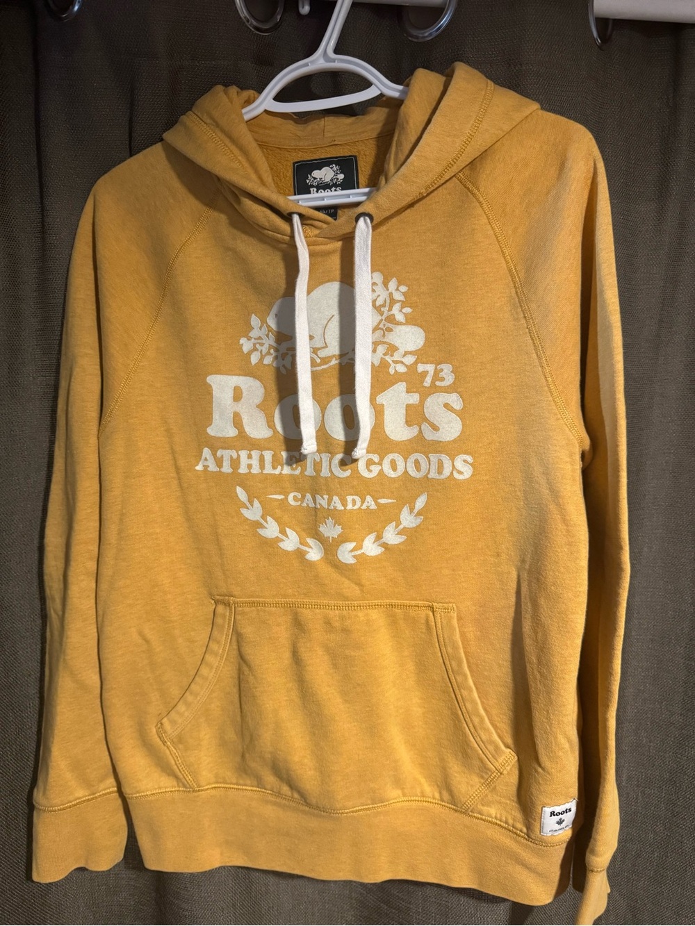 Roots Men’s Mustard Yellow Crewneck Hoodie